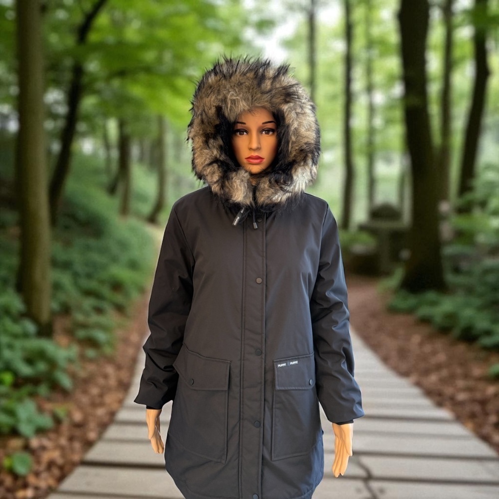 Faux Fur Mid-Length Hooded Parka With Large Pockets. NWT. - Picture 4 of 13